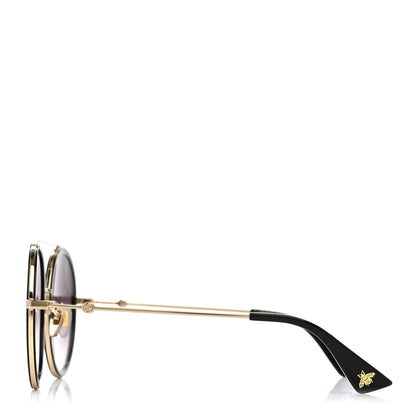 Gucci Metal Round Frame Sunglasses GG0061S Black 3 of 8