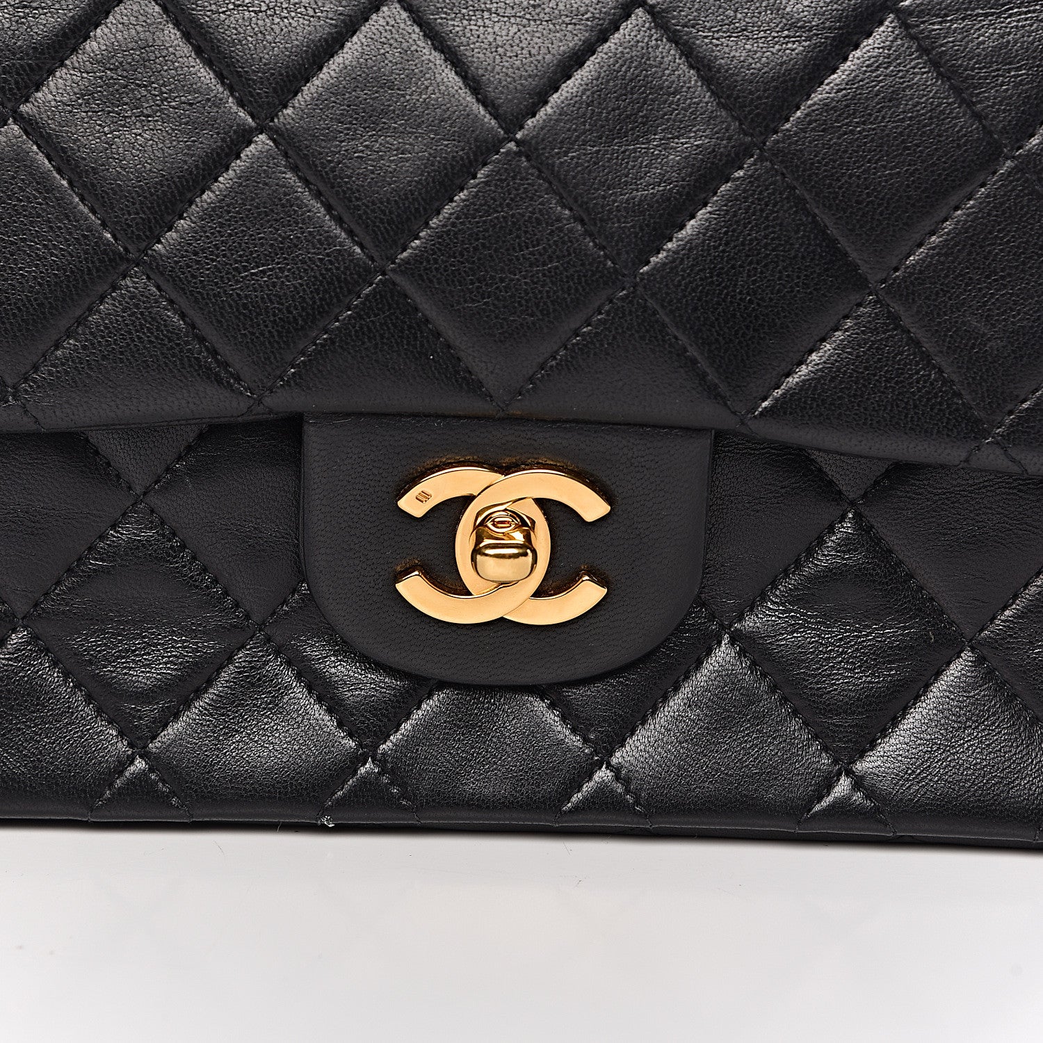 Chanel Lambskin Quilted Medium Double Flap Black 13 of 13