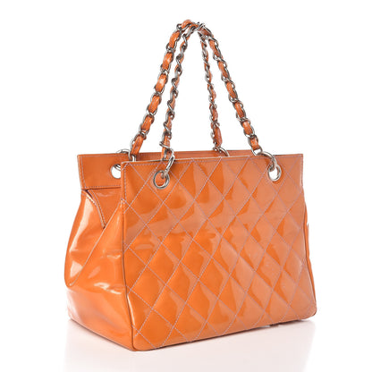 Chanel Patent Quilted Timeless Tote Orange 3 of 17