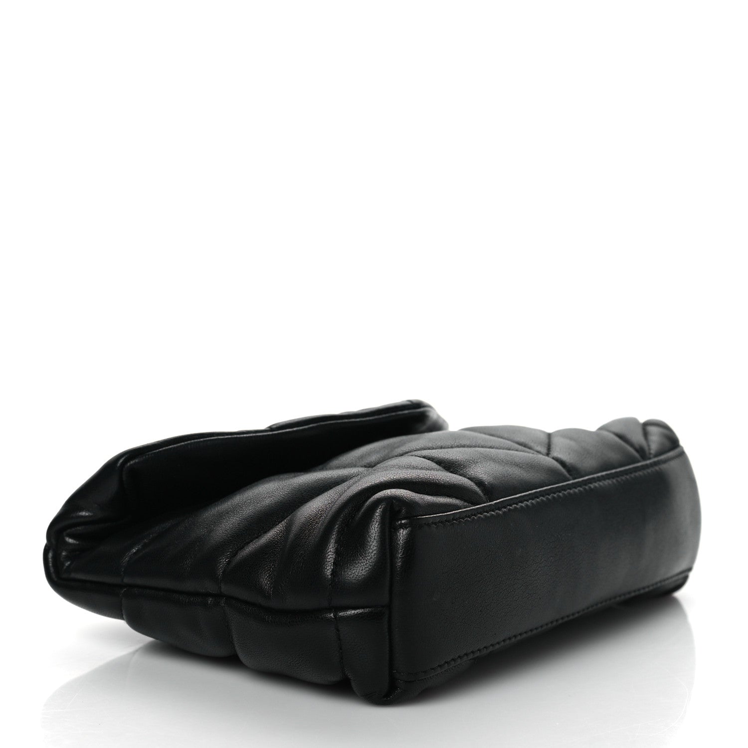Saint Laurent Lambskin Monogram Loulou Puffer Pouch Clutch Black 4 of 11
