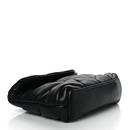 Saint Laurent Lambskin Monogram Loulou Puffer Pouch Clutch Black 4 of 11