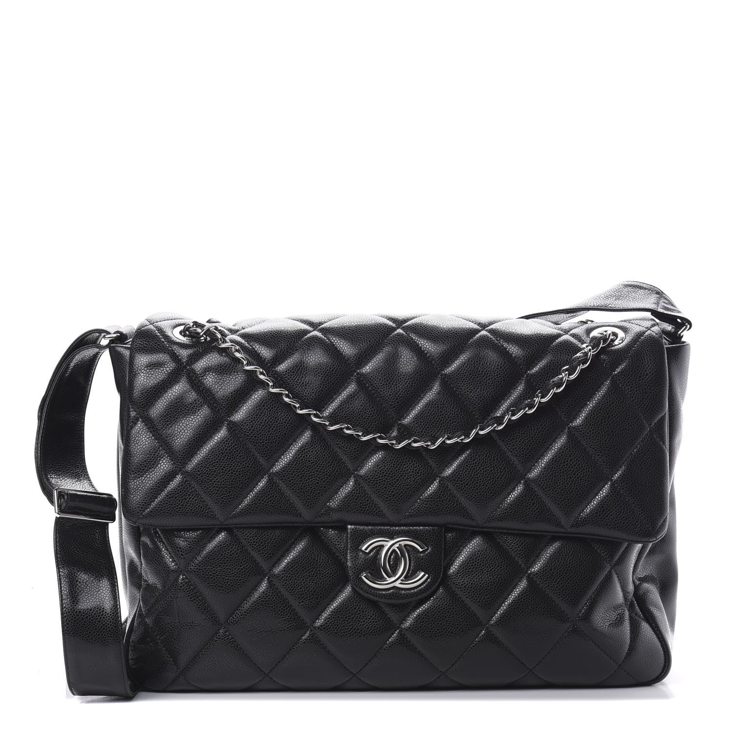 Chanel Glazed Caviar Large Nature Flap Bag Black 1 of 11