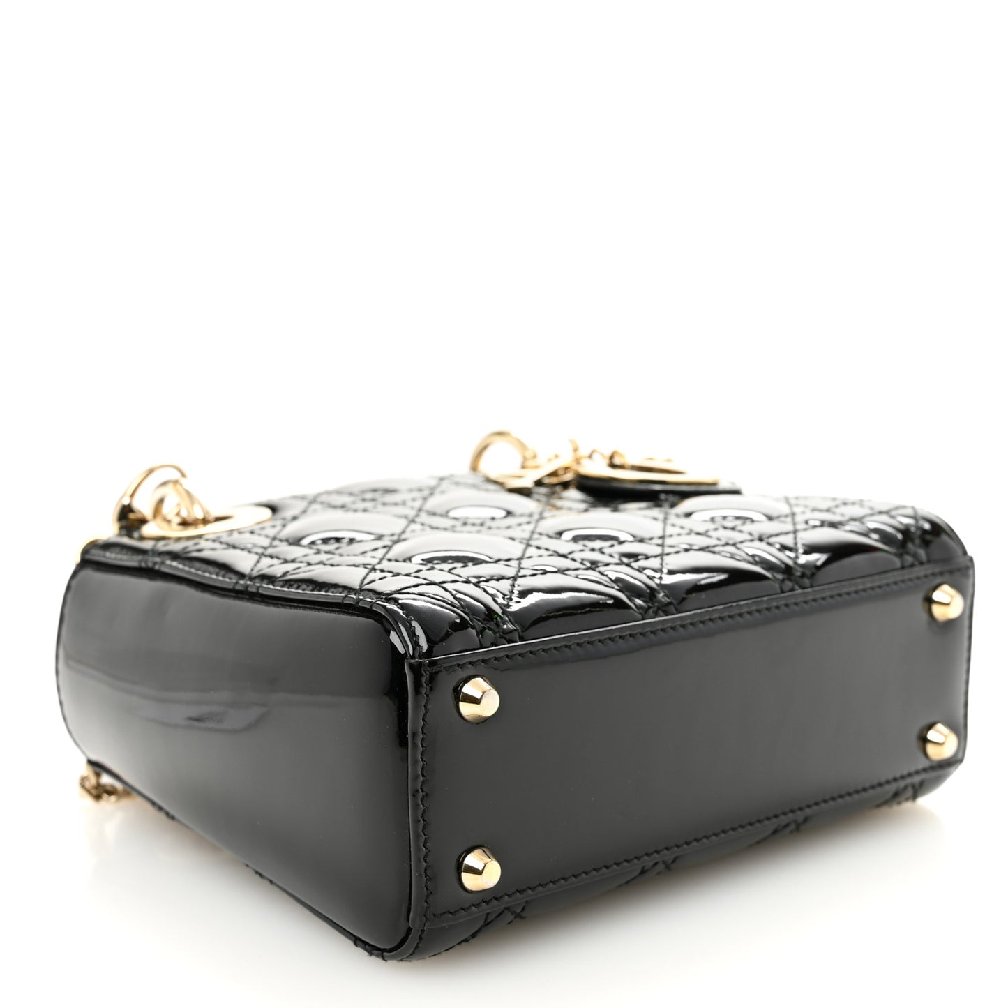 Patent Cannage Mini Lady Dior Black