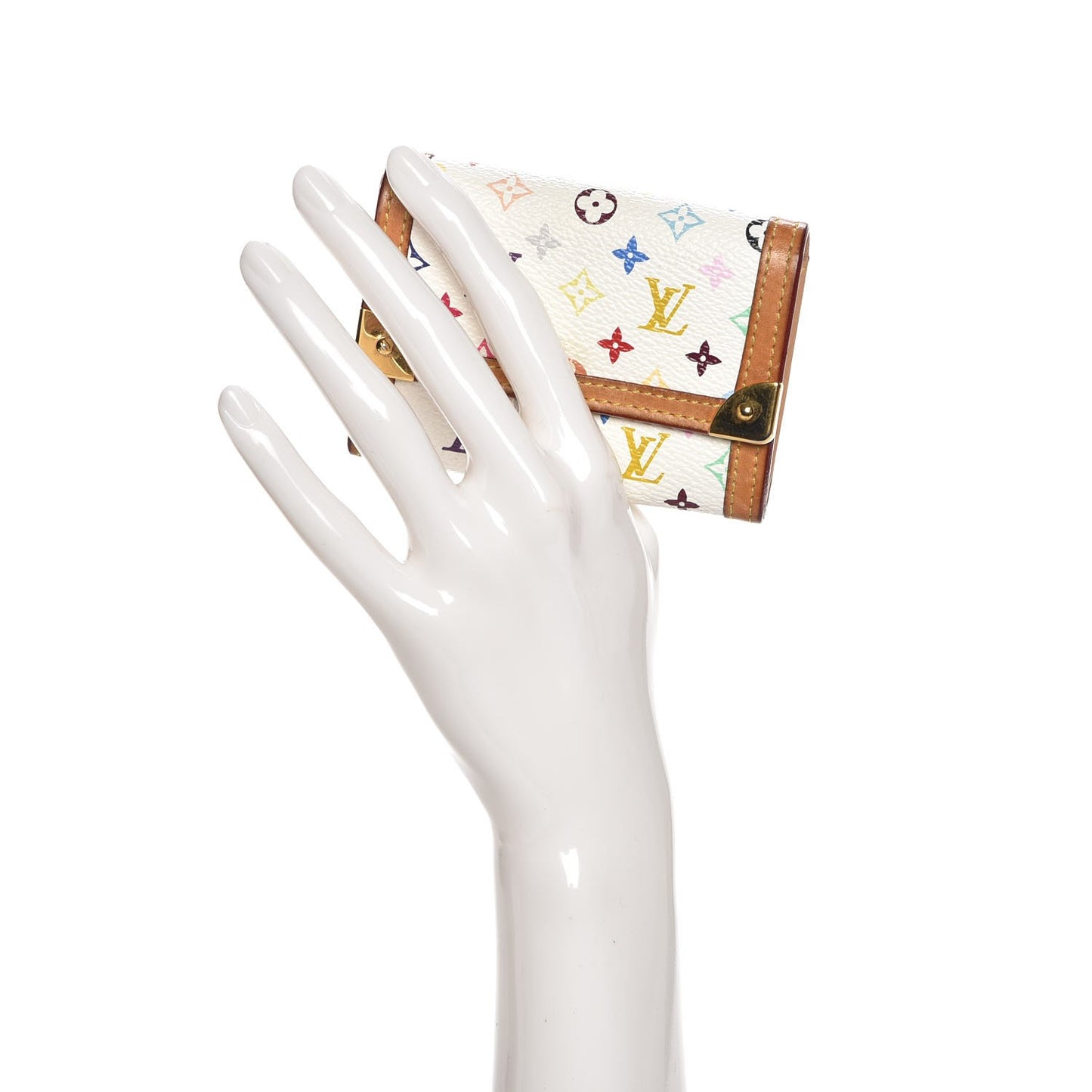 Monogram Multicolor Porte-Monnaie Plat Coin Purse White