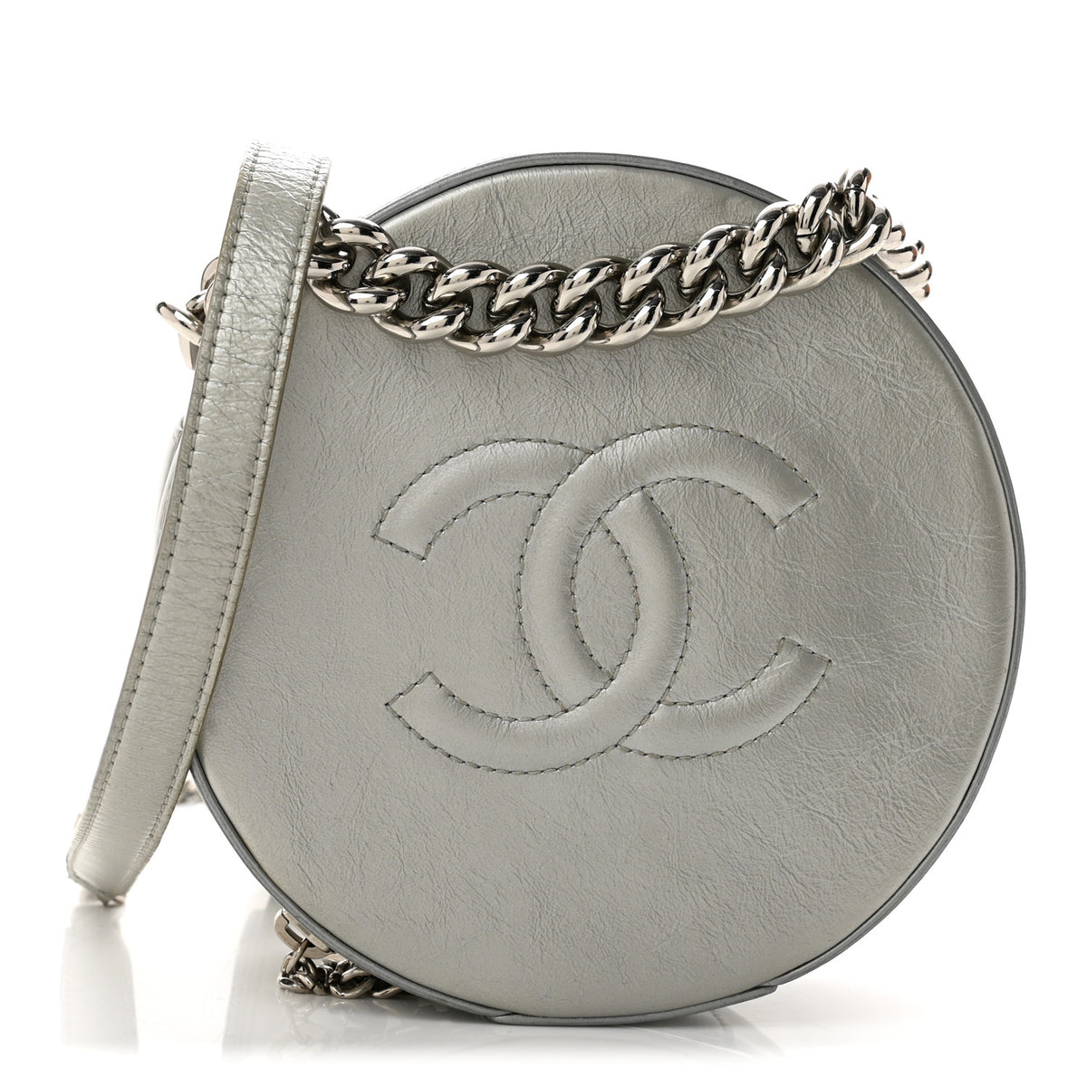 Chanel Metallic Glazed Calfskin Round As Earth Evening Bag Silver 1 of 13