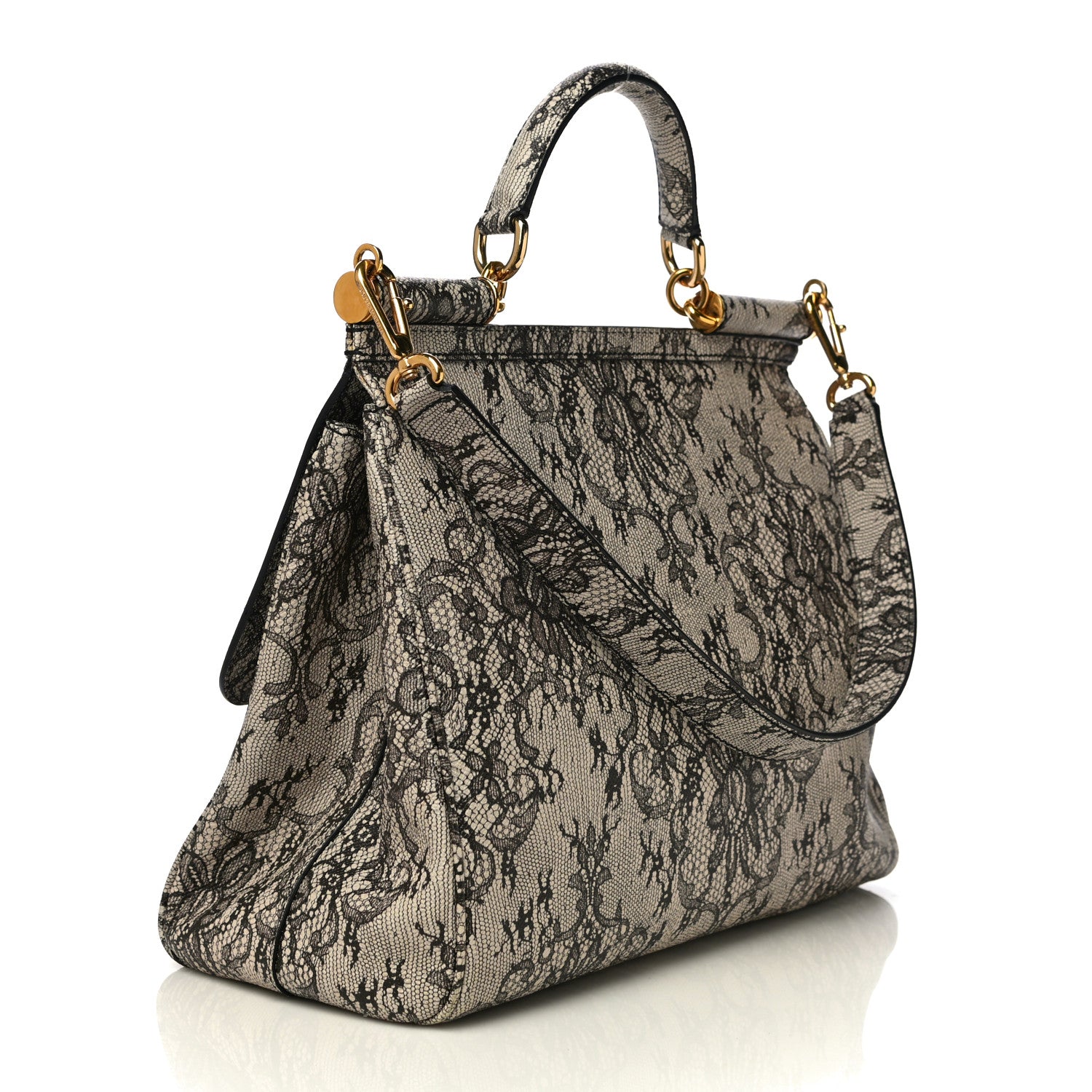 Dolce & Gabbana Calfskin Lace Large Miss Sicily Satchel 3 of 10