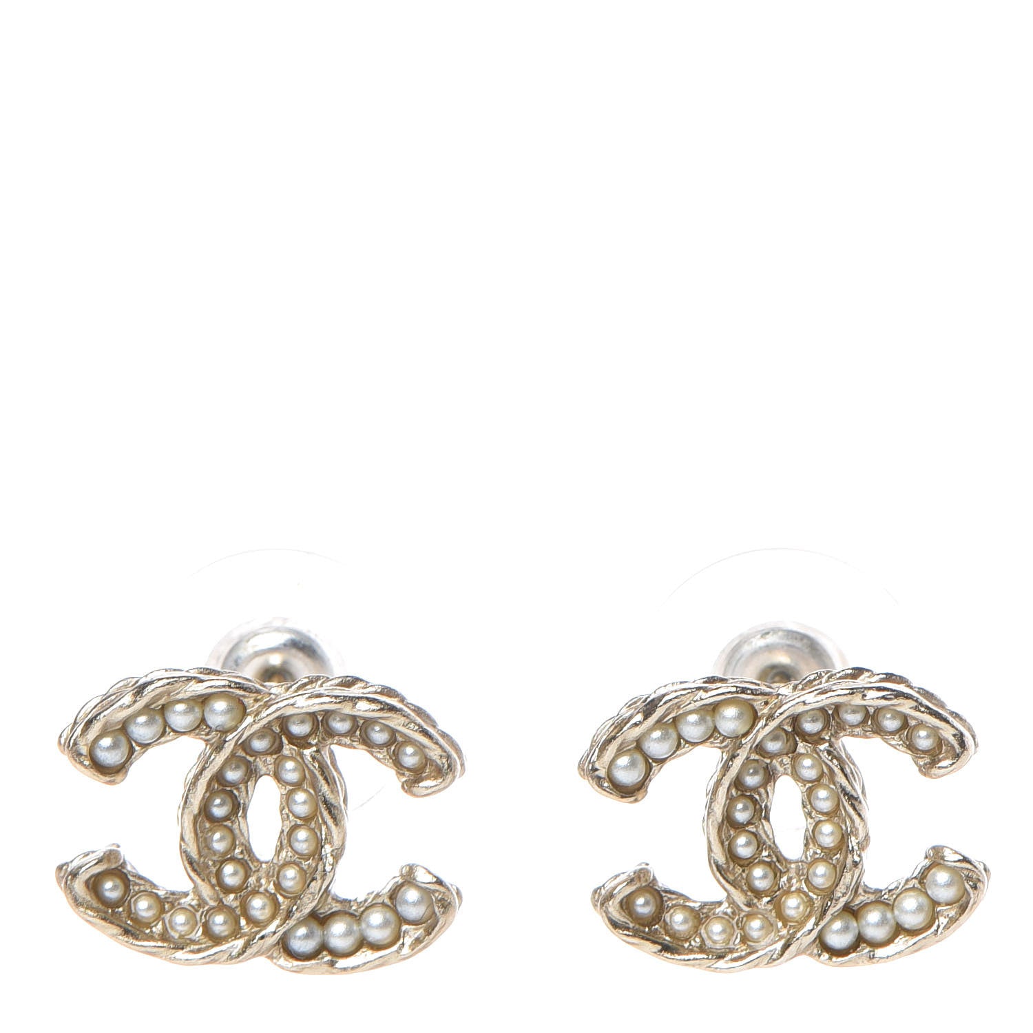 Chanel Pearl CC Earrings Gold 1 of 4