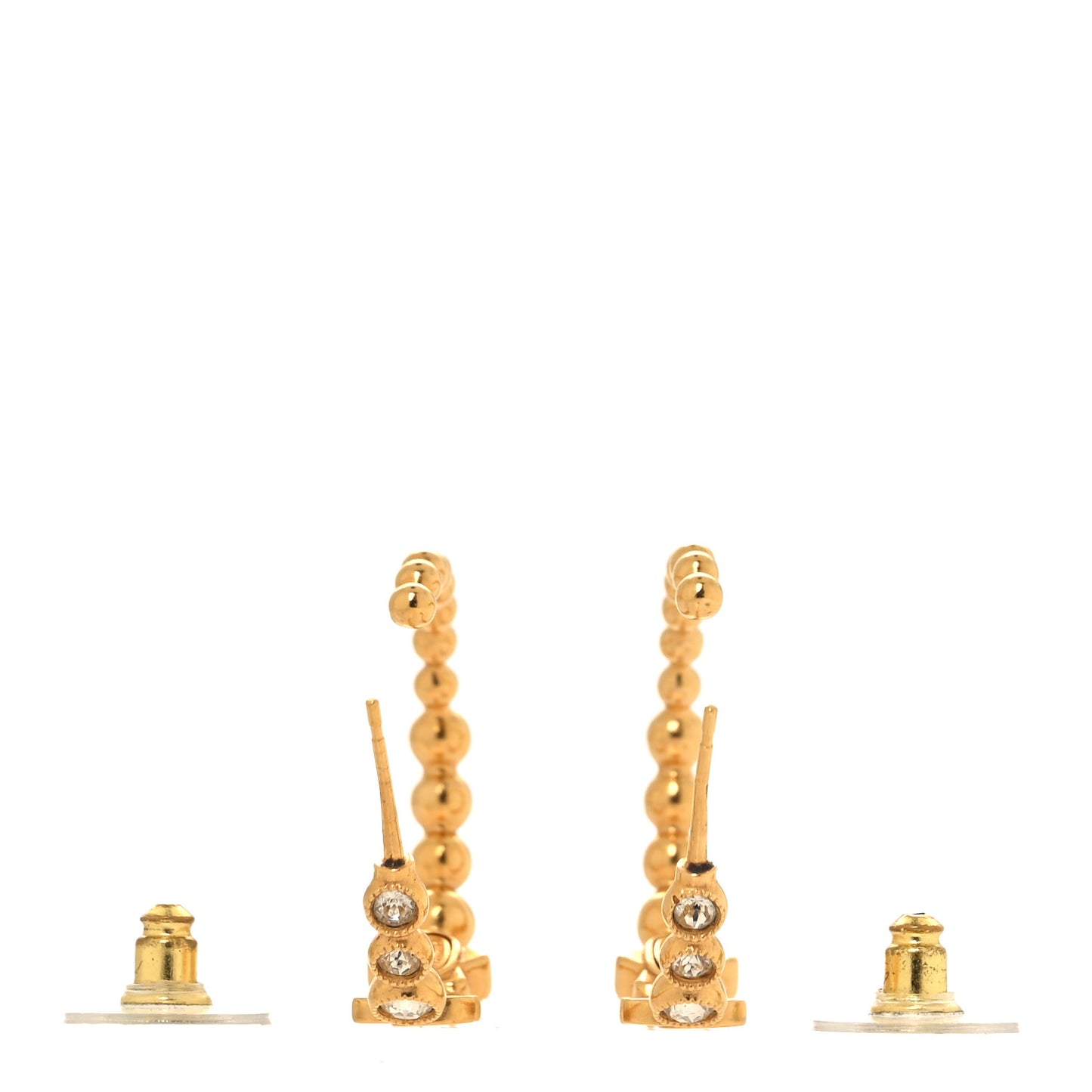 Metal Strass Crystal Star CC Hoop Earrings Gold