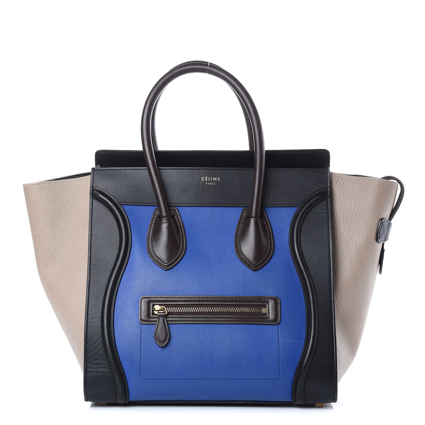 Elephant Calfskin Mini Tri-Color Luggage Indigo