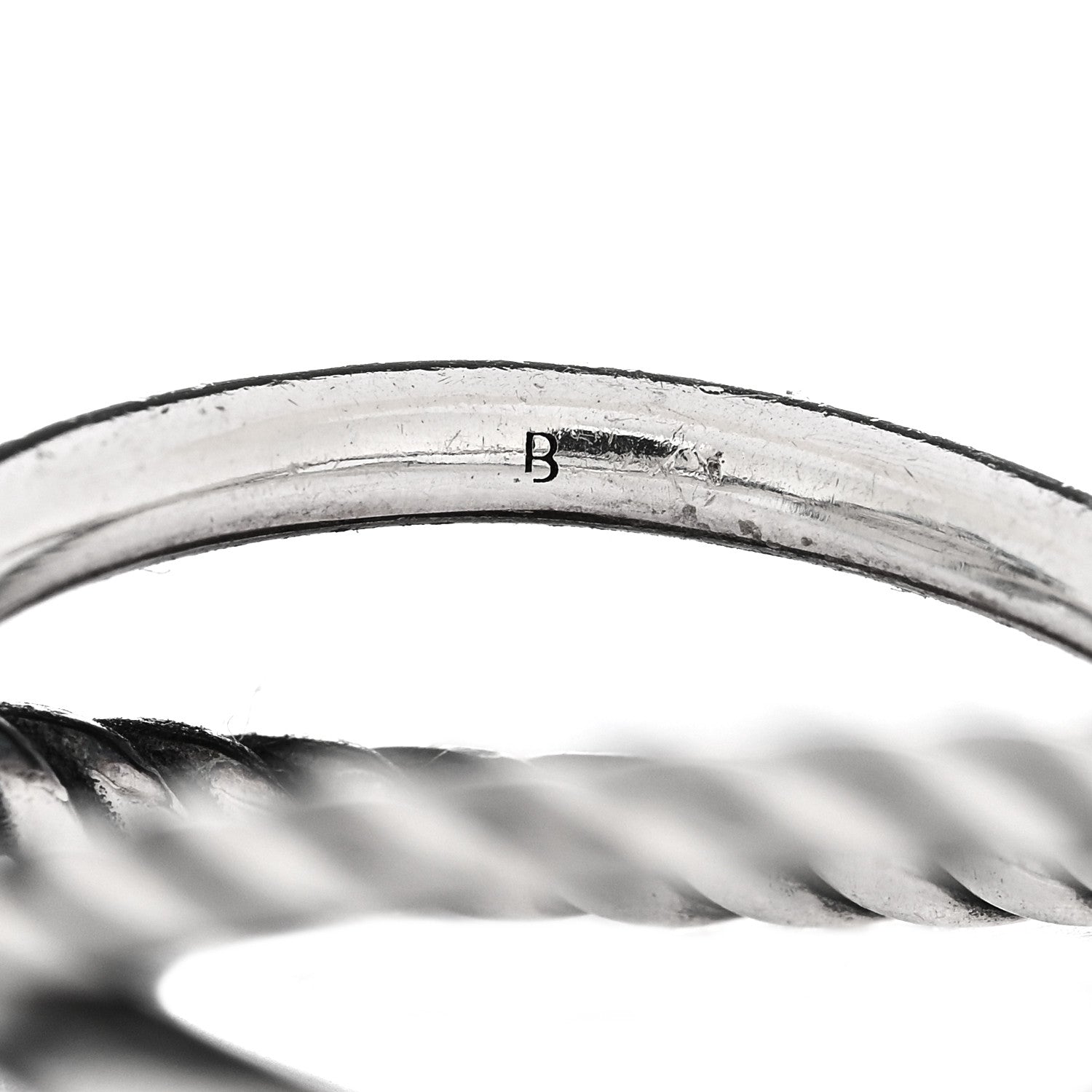 David Yurman Sterling Silver Diamond Blue Topaz 10mm Cable Wrap Ring 47 4.25 6 of 6