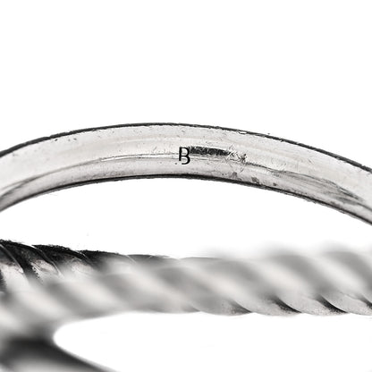 David Yurman Sterling Silver Diamond Blue Topaz 10mm Cable Wrap Ring 47 4.25 6 of 6