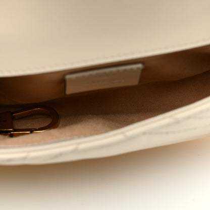 Gucci Calfskin Matelasse Super Mini GG Marmont Shoulder Bag White 5 of 9