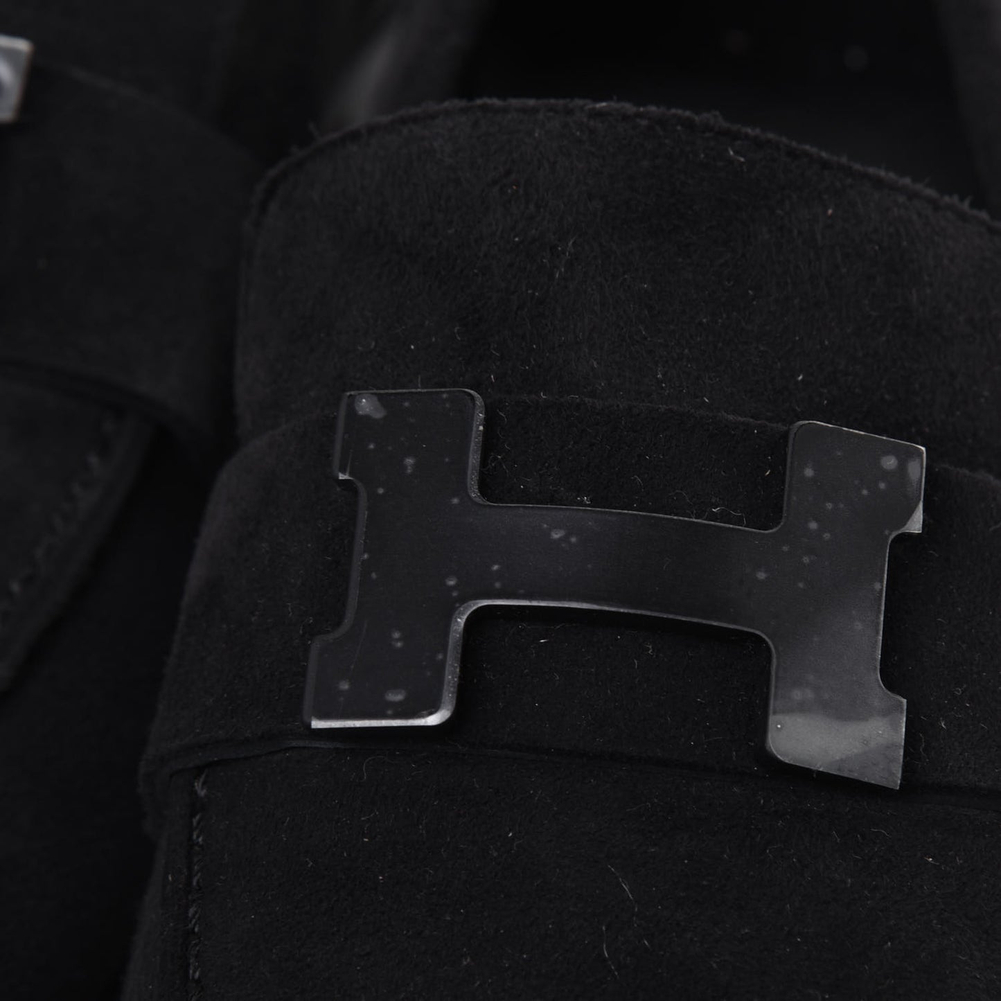 Suede Goatskin Mens Paris Loafers 40 Black