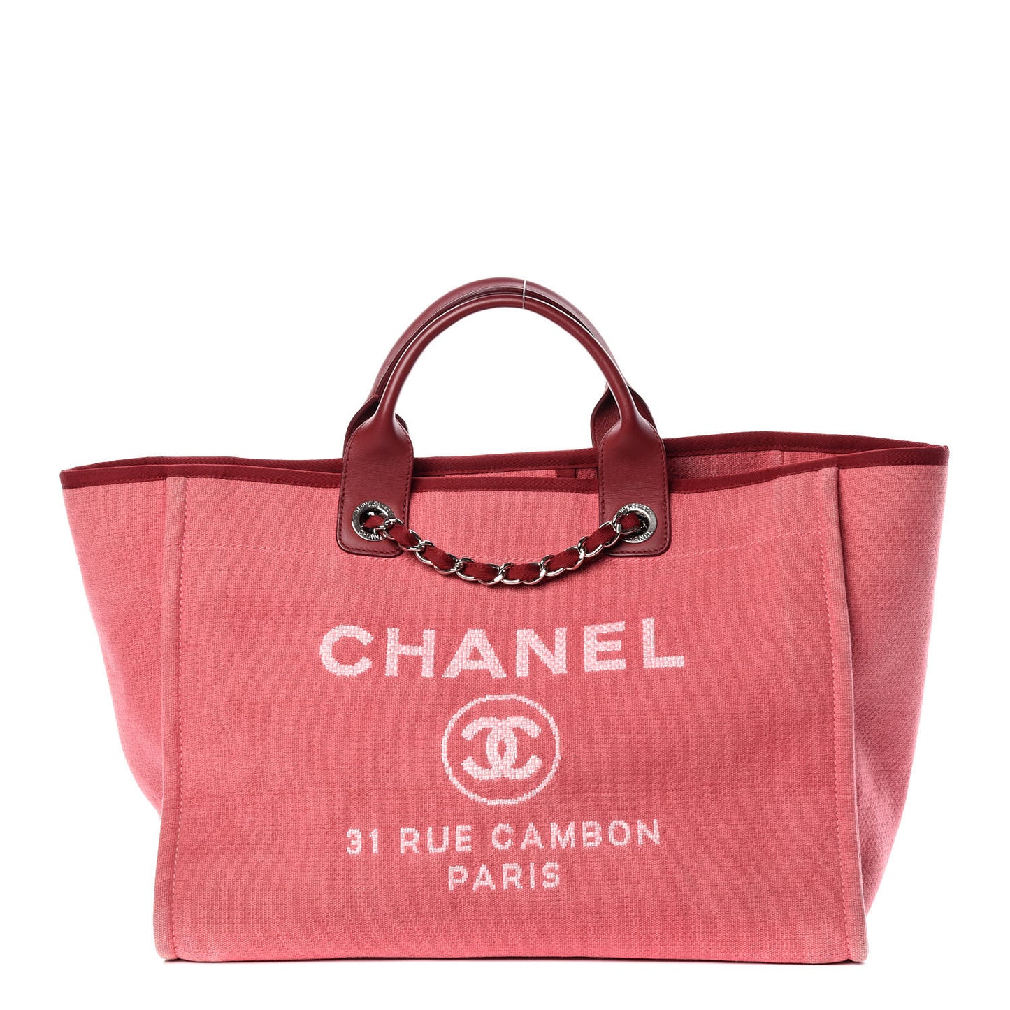 Canvas Large Deauville Tote Red