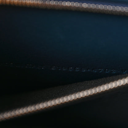 Balenciaga Shiny Calfskin Crocodile Embossed Medium Hourglass Top Handle Bag Denim Blue 7 of 13