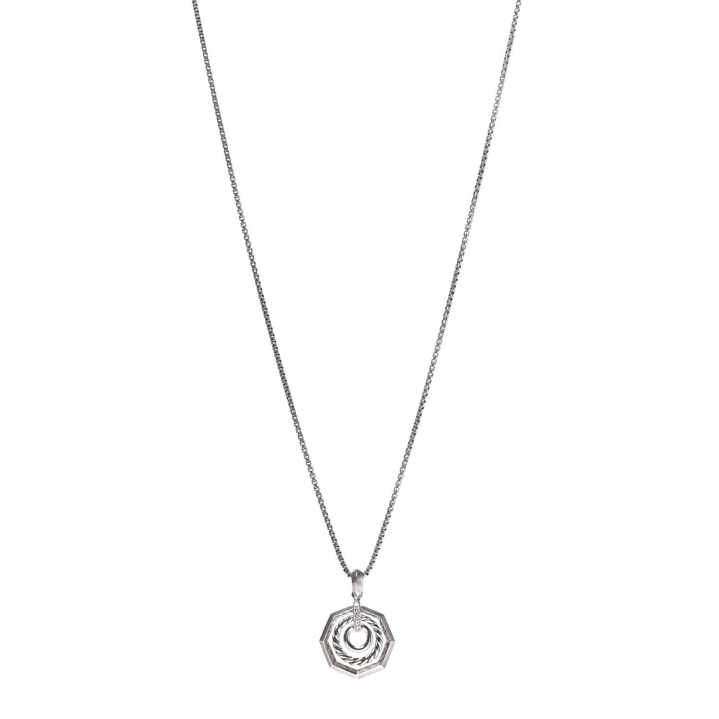 Sterling Silver Diamond Stax Pendant Necklace