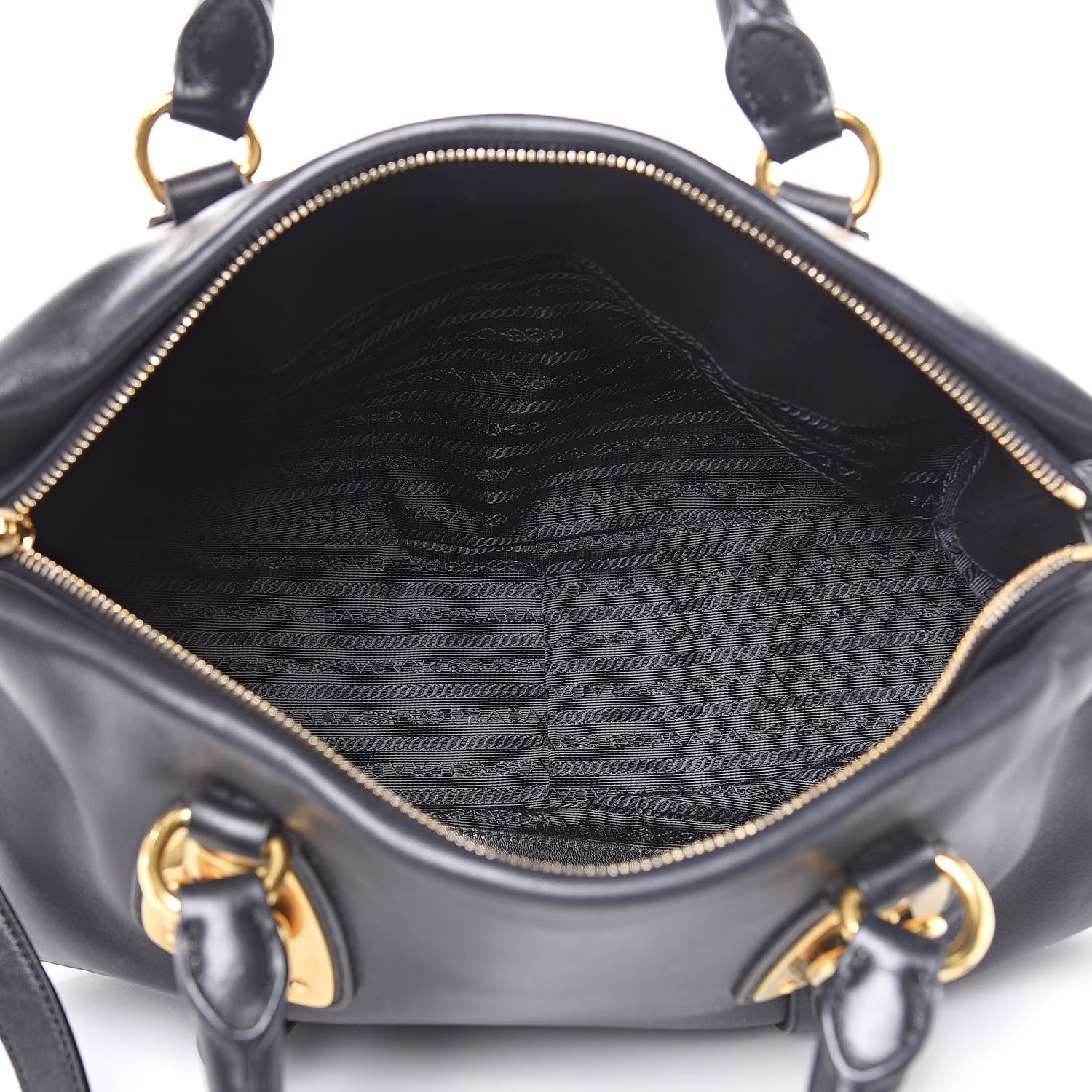 Prada Soft Calf Shopping Satchel Black 5 of 12
