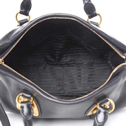 Prada Soft Calf Shopping Satchel Black 5 of 12