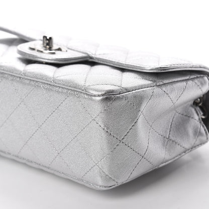 Chanel Metallic Lambskin Quilted Mini Rectangular Flap Silver 7 of 11