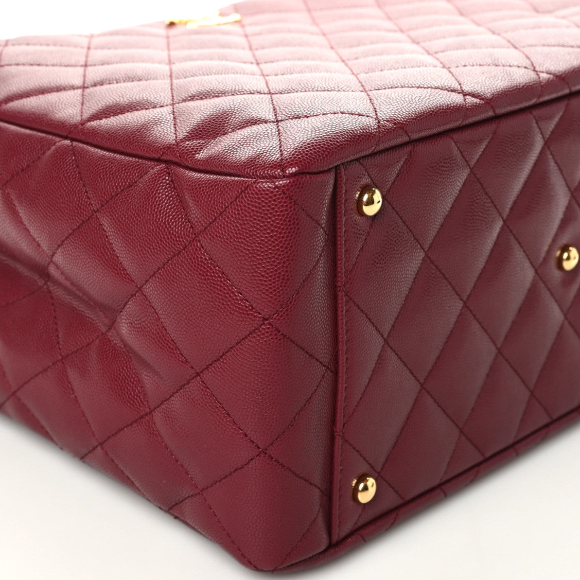 Chanel Caviar Quilted Small Shopping Tote Burgundy 9 of 10