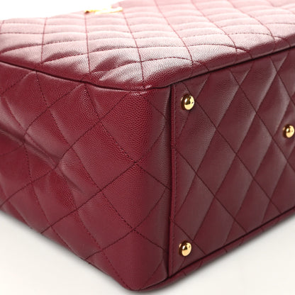 Chanel Caviar Quilted Small Shopping Tote Burgundy 9 of 10