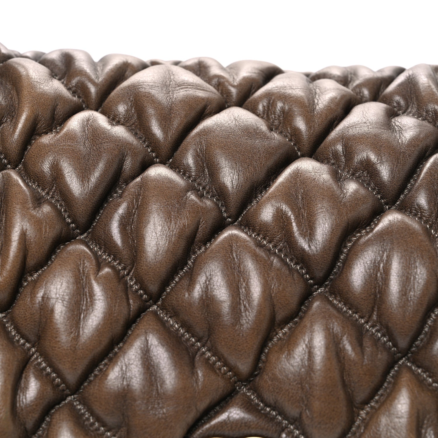 Chanel Calfskin Bubble Quilt Accordion Flap Brown 8 of 10
