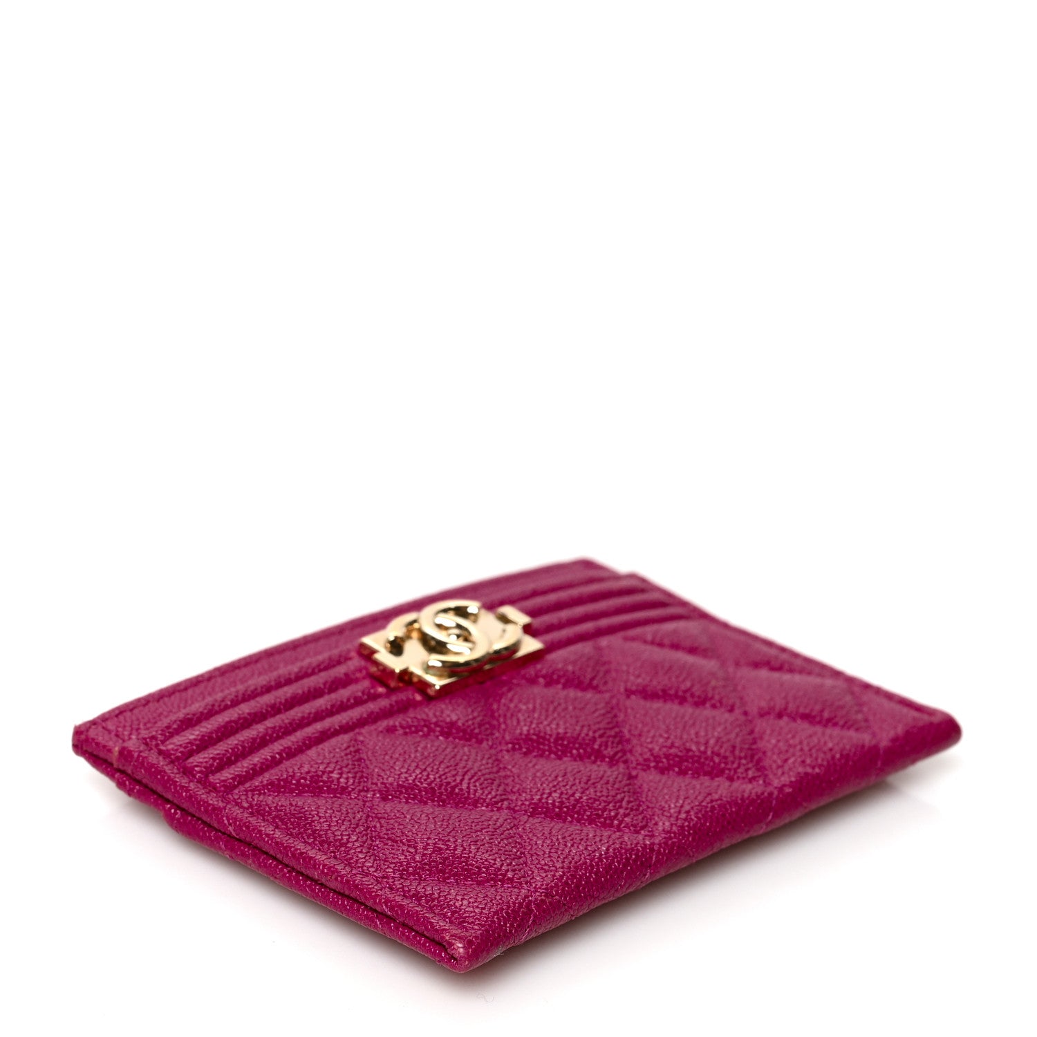 Chanel Caviar Quilted Boy Card Holder Fuchsia 4 of 8