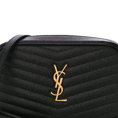 Saint Laurent Grain De Poudre Matelasse Monogram Mini Lou Camera Bag Black 8 of 10