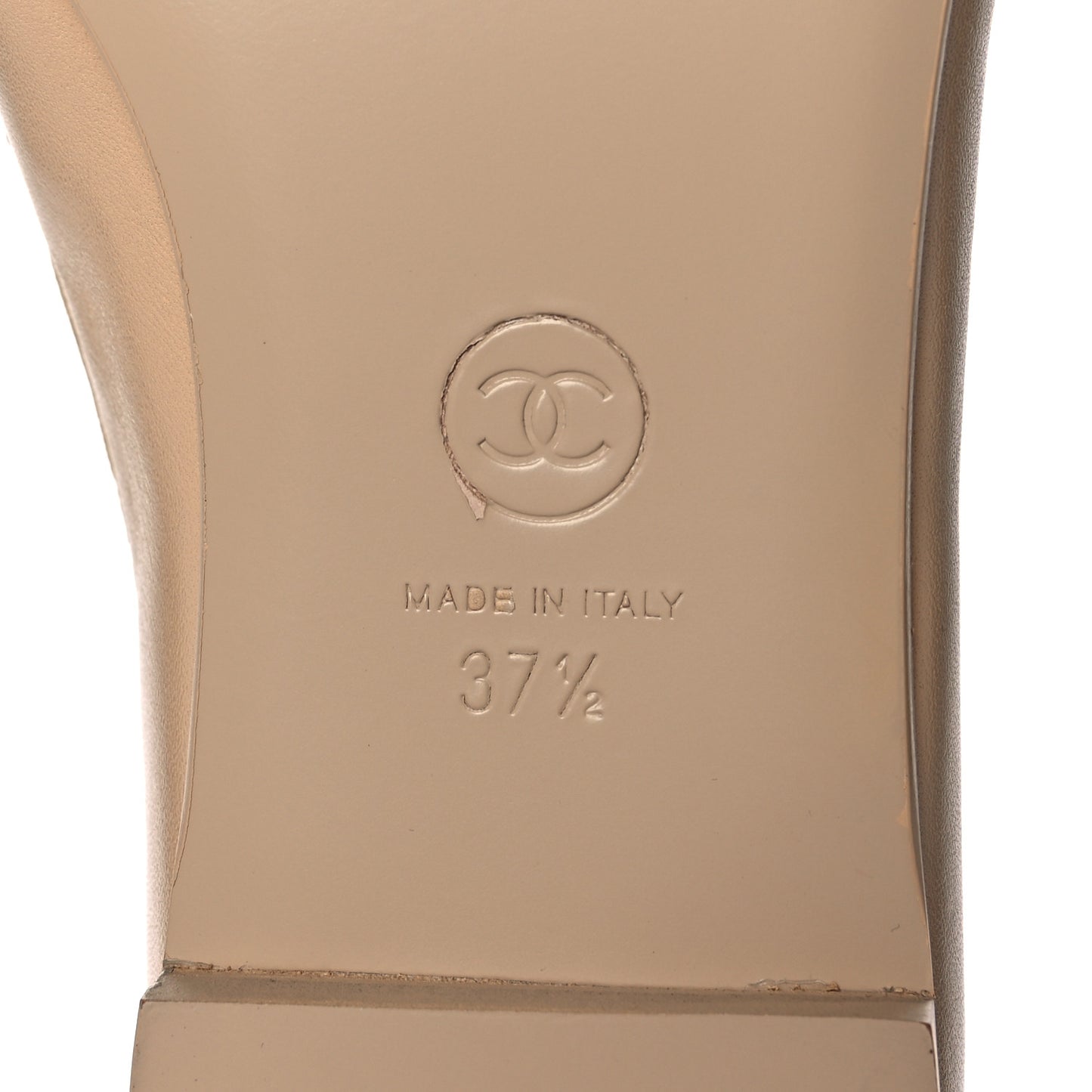 Lambskin CC Loafers 37.5 Beige