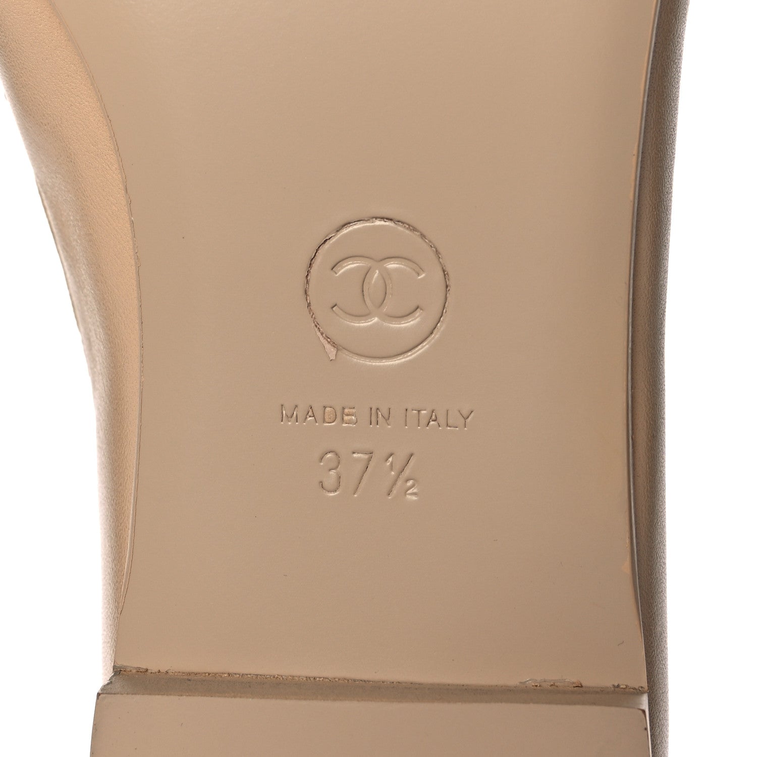 Chanel Lambskin CC Loafers 37.5 Beige 6 of 9