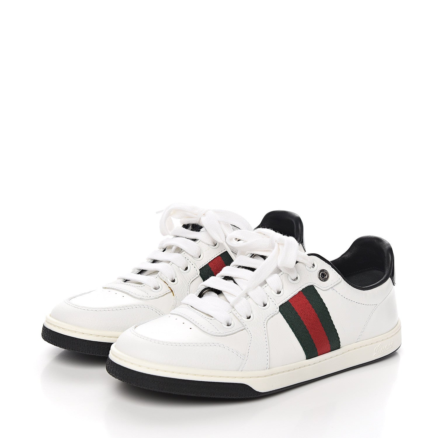 Gucci Calfskin Patent Web Mens GG Sneakers 36.5 White 3 of 9