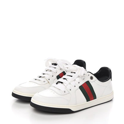 Gucci Calfskin Patent Web Mens GG Sneakers 36.5 White 3 of 9