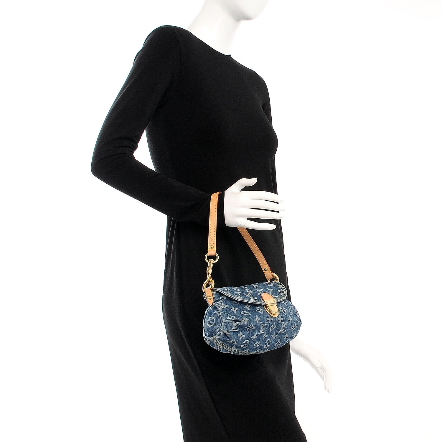 Louis Vuitton Monogram Denim Mini Pleaty Blue 2 of 7