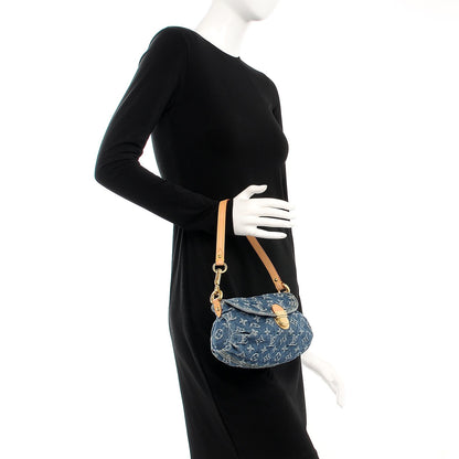 Louis Vuitton Monogram Denim Mini Pleaty Blue 2 of 7