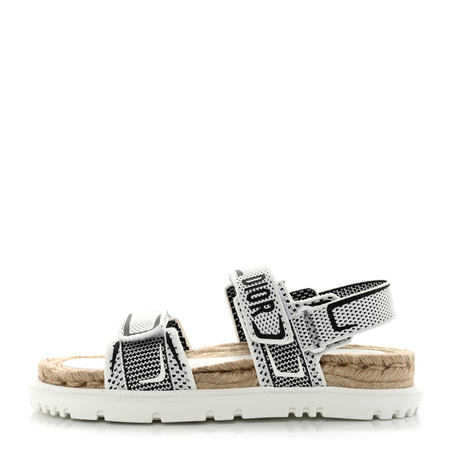 Technical Knit Jute Dioract 10mm Sandals 39.5 White Black