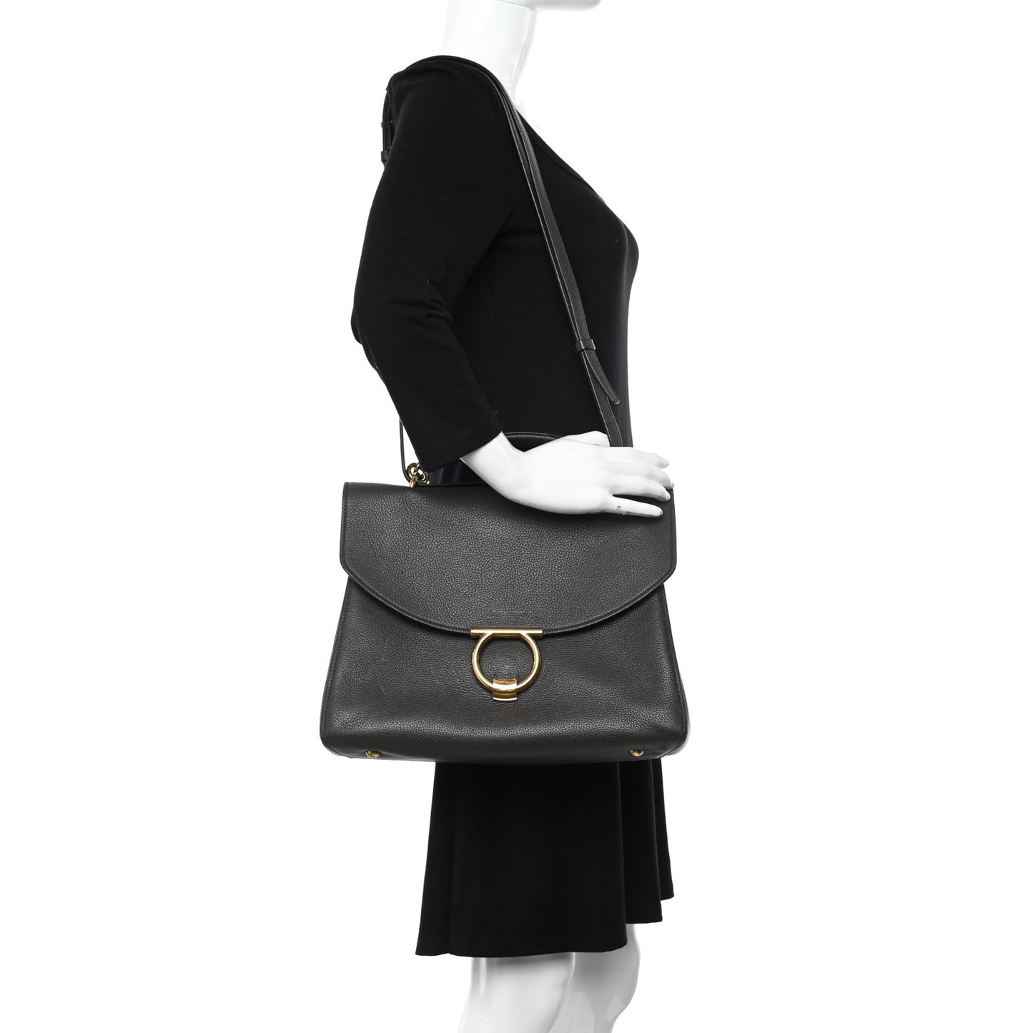 Calfskin Medium Margot Top Handle Satchel Flannel