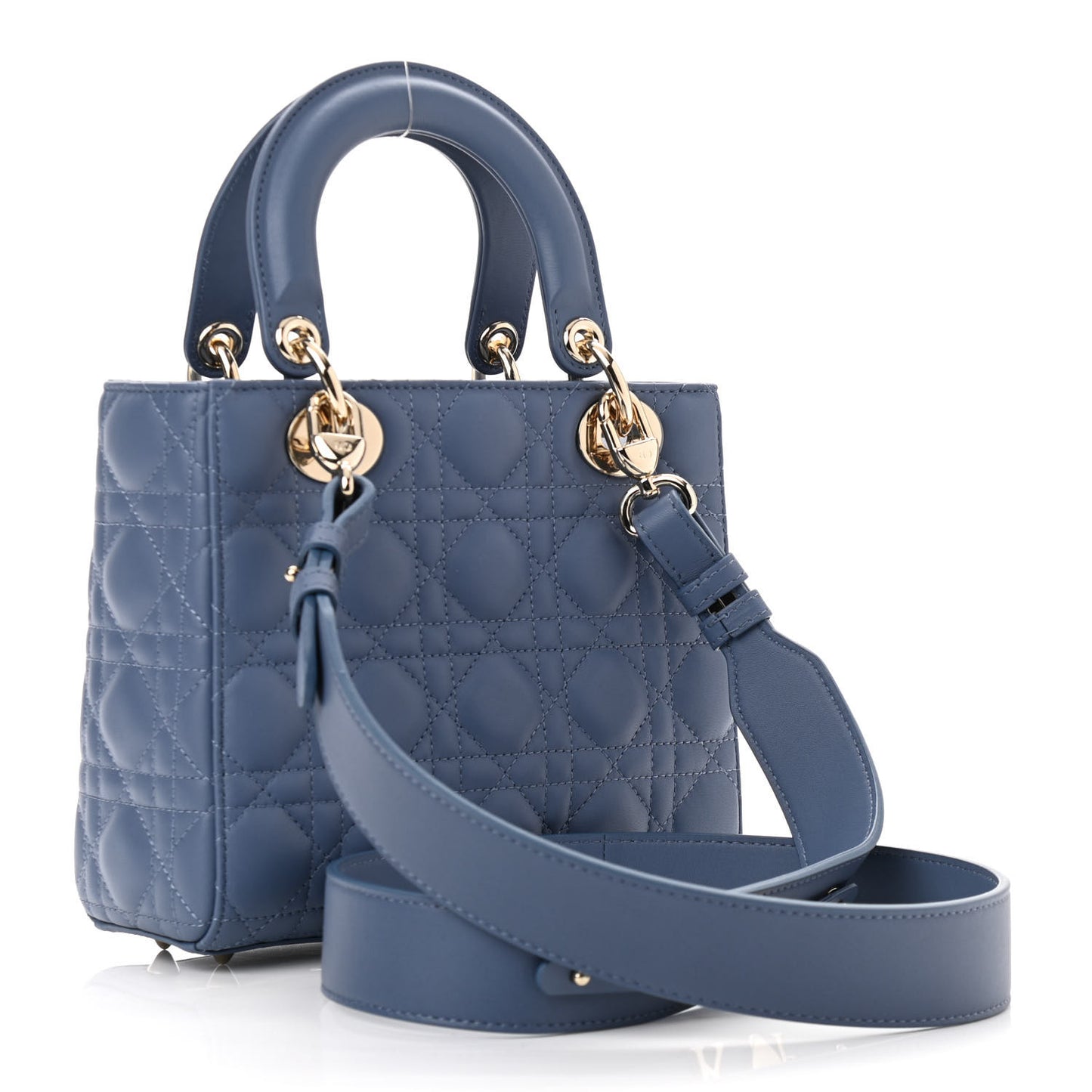 Lambskin Cannage Small My Lady Dior Blue Grey