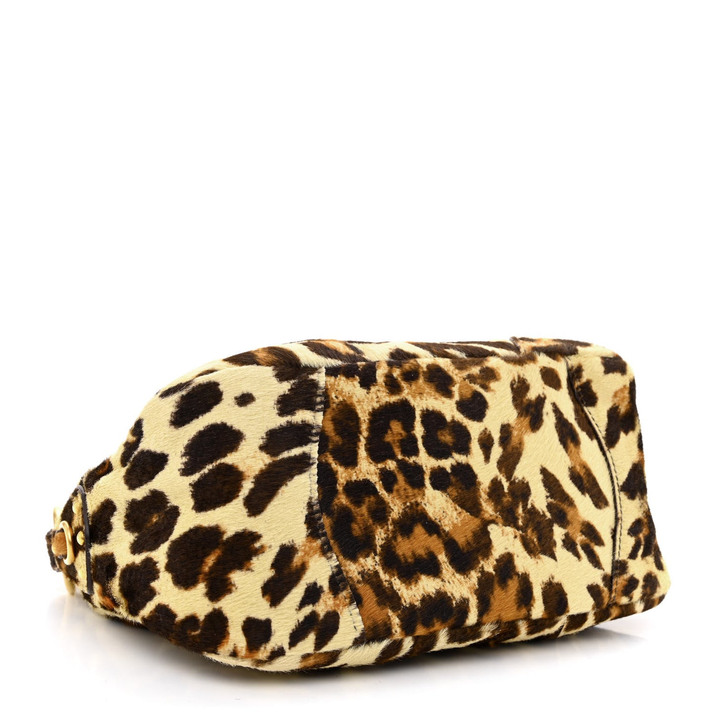 Calf Hair Leopard Print Bag Avorio