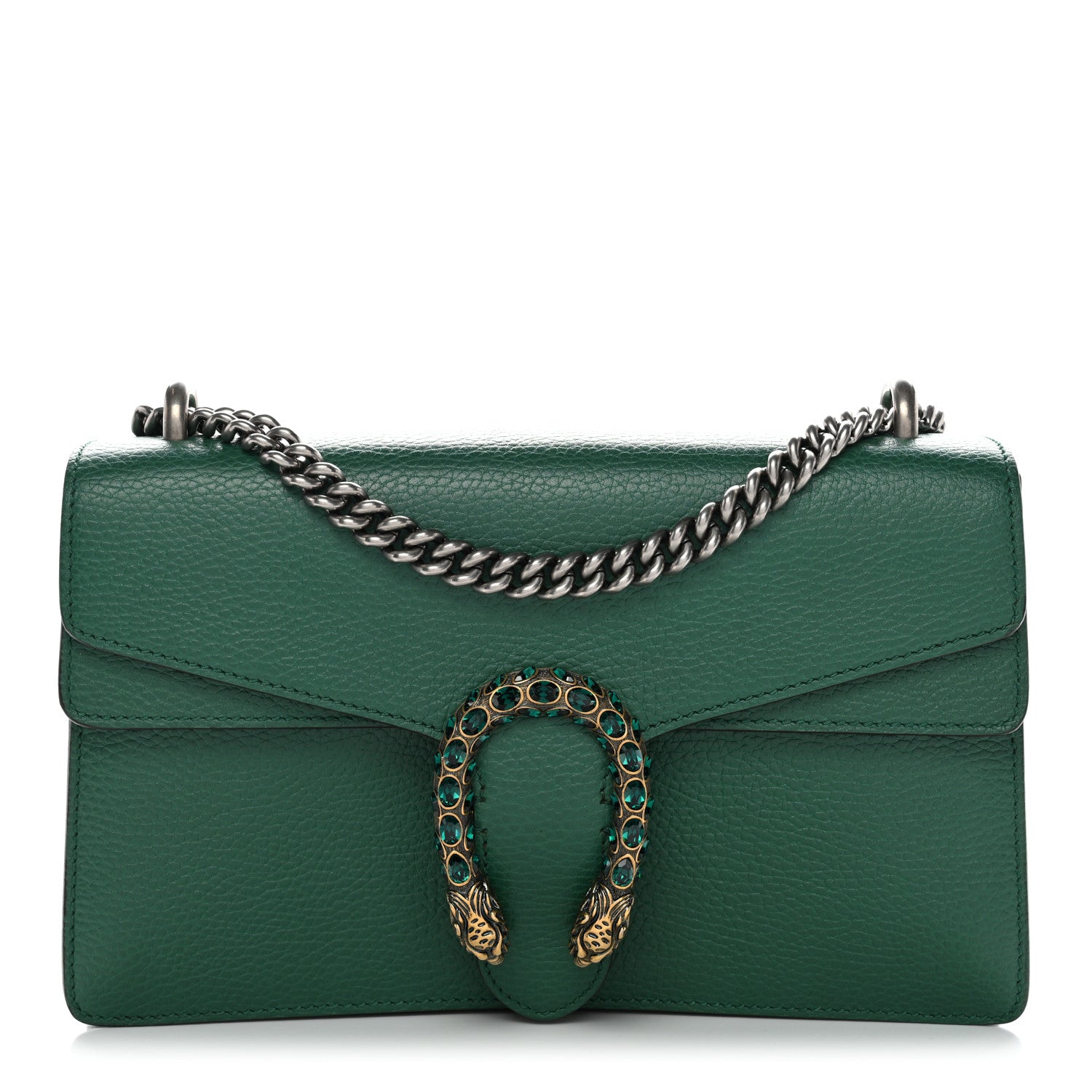 Gucci Pebbled Calfskin Small Dionysus Shoulder Bag Emerald 1 of 12