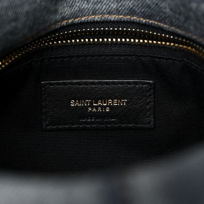 Saint Laurent Denim Quilted Small Loulou Puffer Monogram Chain Satchel Blue Cinnamon 6 of 11