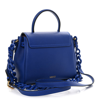 Versace Grained Calfskin Small La Medusa Top Handle Bag Lapis 3 of 9