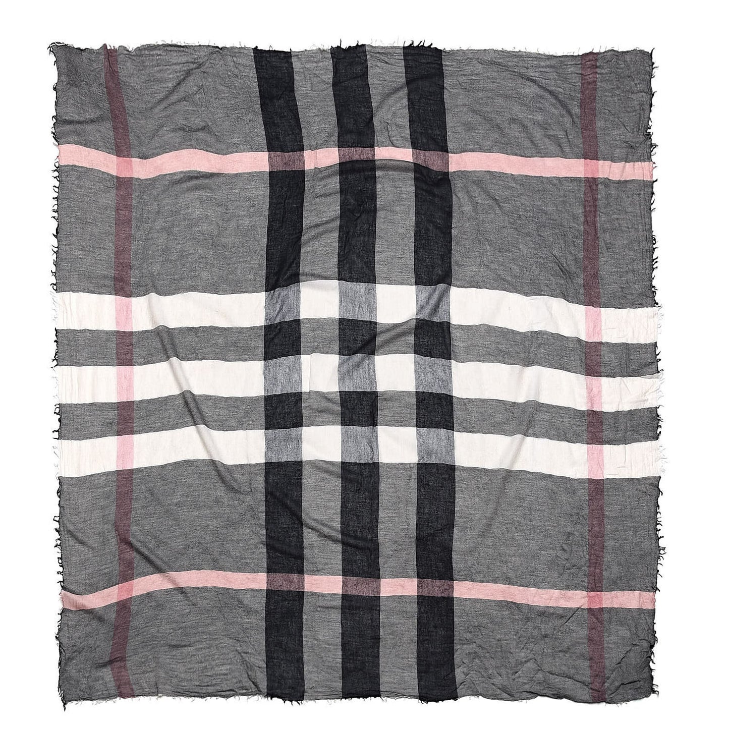 Modal Wool Giant Check Scarf Dark Trench