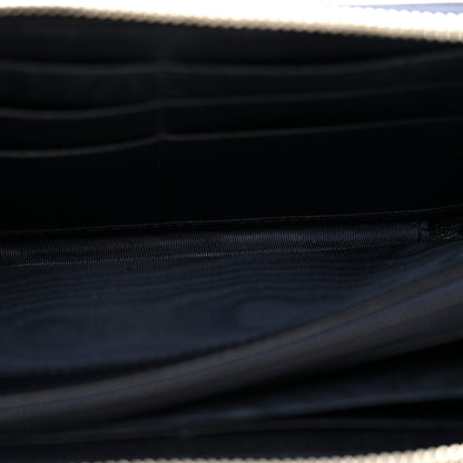 Gucci GG Supreme Monogram Textured Dollar Calfskin Web Ophidia Zip Around Wallet Beige Blue 5 of 10