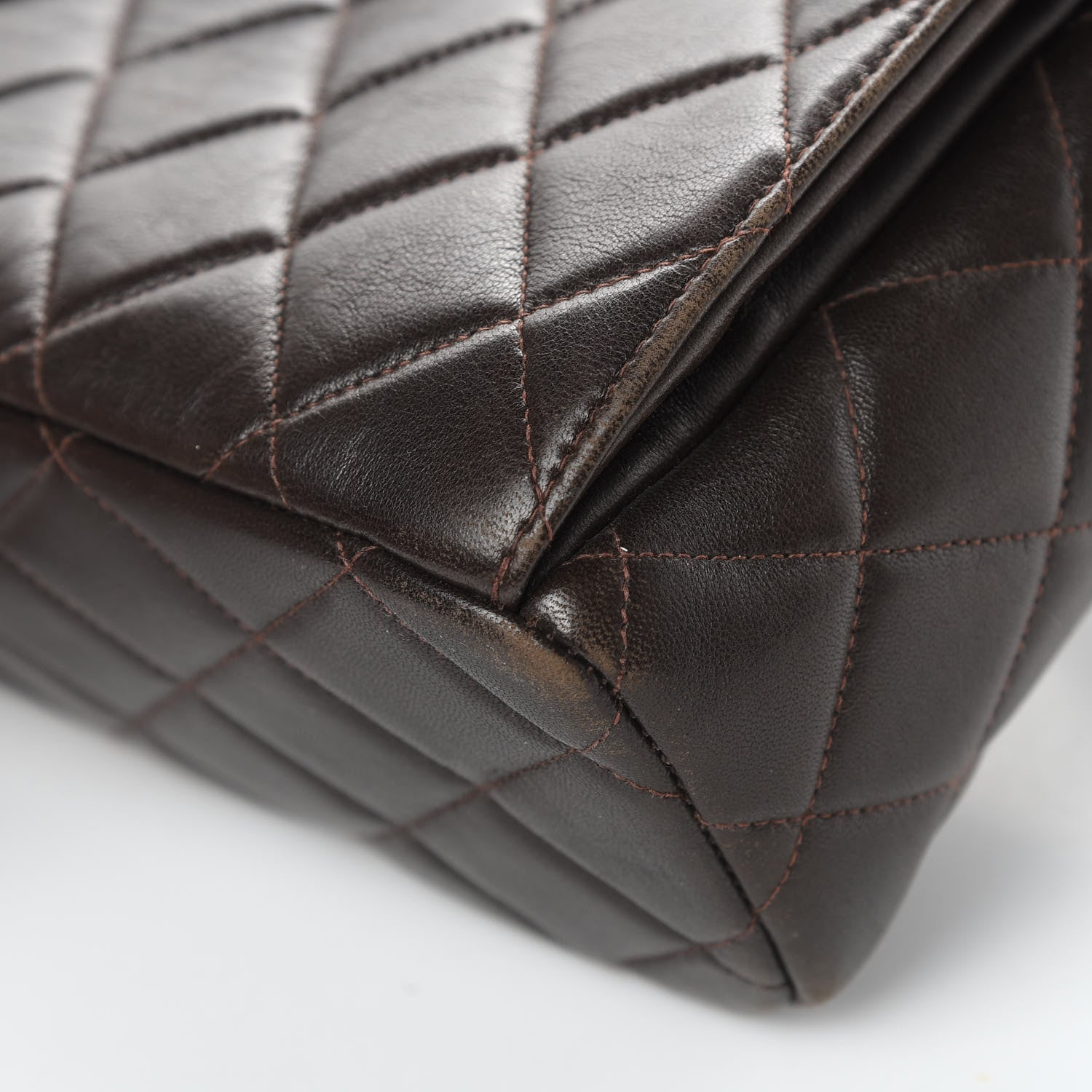 Chanel Lambskin Quilted Flap Shoulder Bag Dark Brown 11 of 17