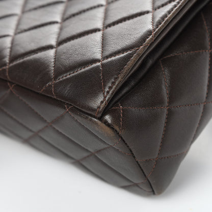 Chanel Lambskin Quilted Flap Shoulder Bag Dark Brown 11 of 17