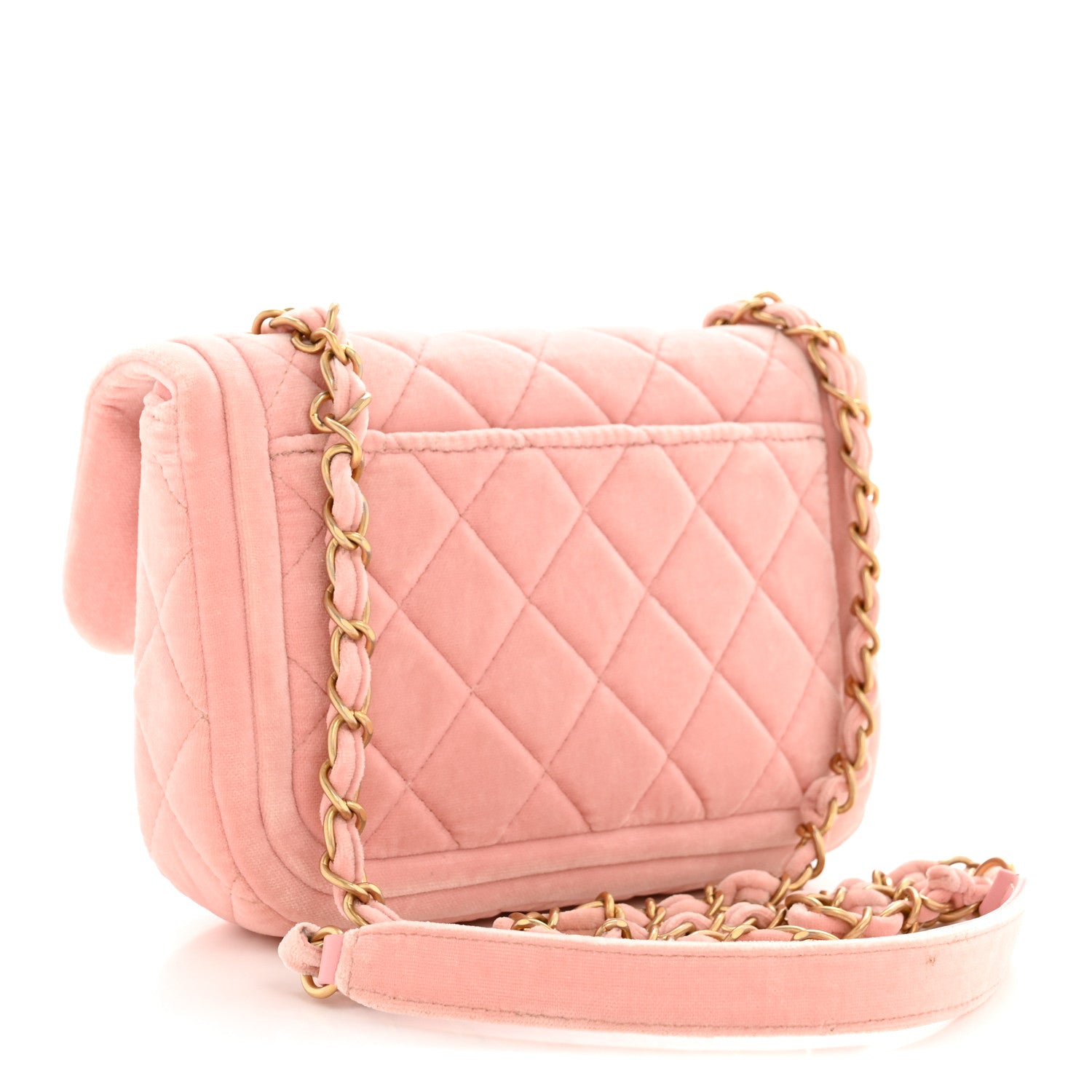 Chanel Velvet Quilted Mini Flap Pink 3 of 12