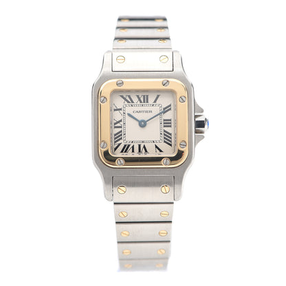 Cartier Stainless Steel 18K Yellow Gold 24mm Santos De Cartier Galbee Quartz Watch 1 of 6