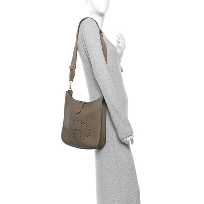 Hermes Taurillon Clemence EVELYNE III PM Etoupe 2 of 11