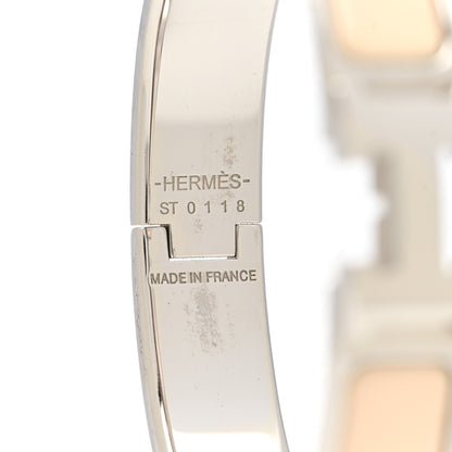 Hermes Enamel Narrow Clic Clac H Bracelet PM Beige Nacre 4 of 5