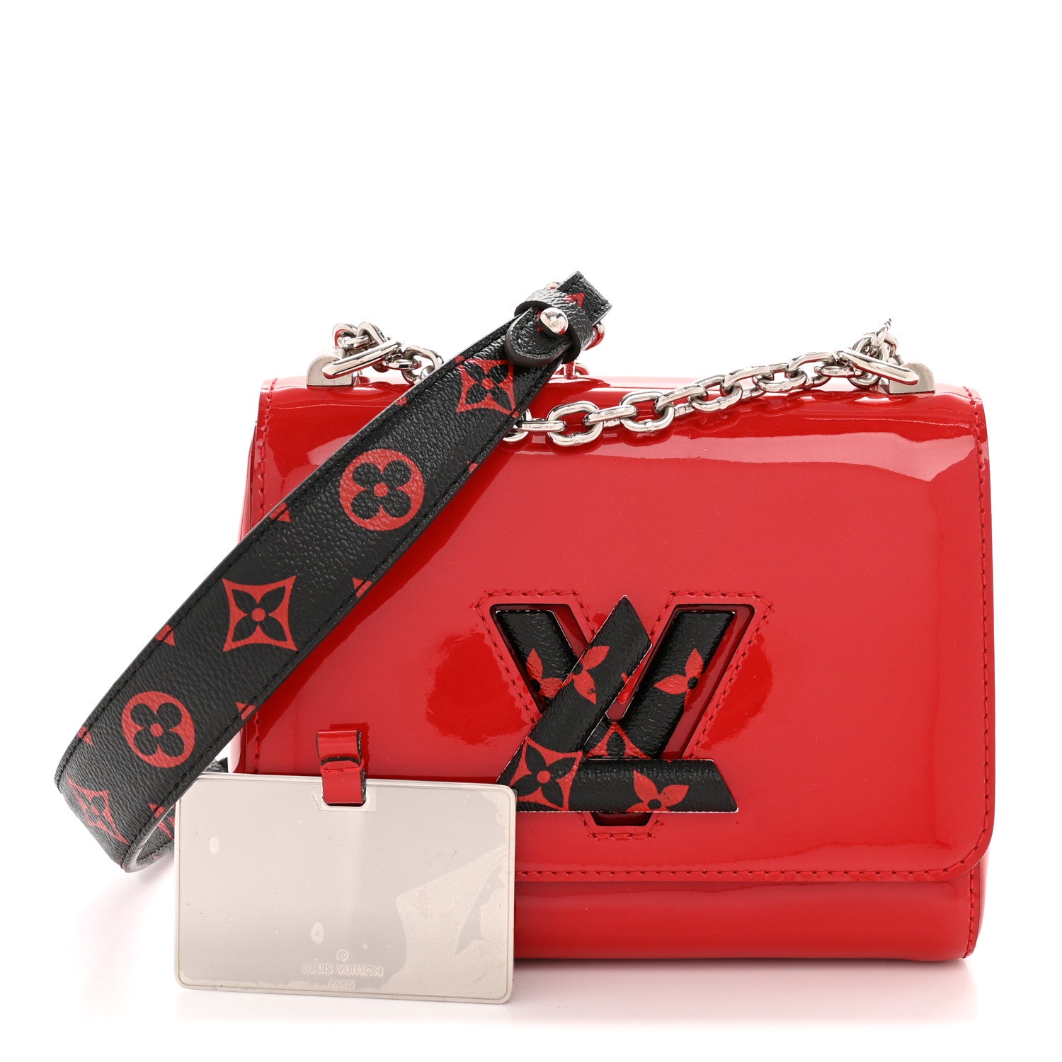 Louis Vuitton Patent Monogram Infrarouge Twist Shoulder Bag PM Coquelicot 3 of 14